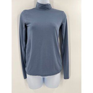 Everlane Womens XS Blue Pima Cotton Blend Long Sleeve Lightweight Turtleneck Top